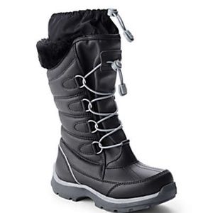 Lands' End Girls Snowflake Insulated Winter Snow Boots